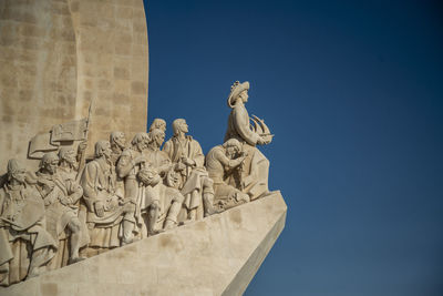 Low angle view of statue against clear sky