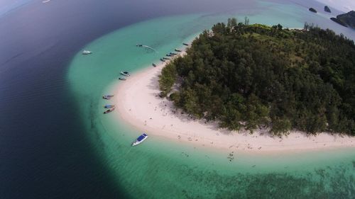 Aerial view of beach during sunny day