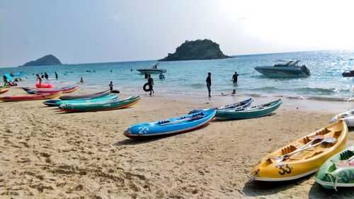 Panoramic view of beach and sea against sky