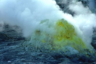 Panoramic view of volcanic landscape