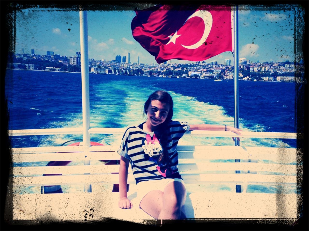 In the middle of the Bosphorus