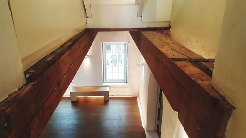 High angle view of corridor at home