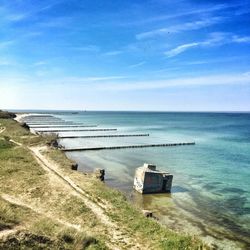 Scenic view of beach against sky