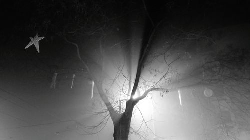 Illuminated lights at night