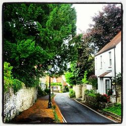 Narrow road along buildings