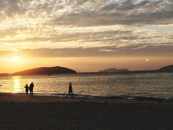 Scenic view of sea at sunset