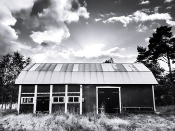 Low angle view of old building against sky