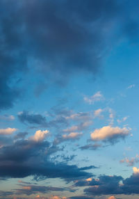 Low angle view of sky at sunset