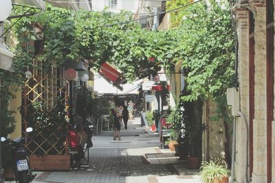 View of footpath along buildings