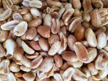 Full frame shot of roasted peanuts for sale at market stall