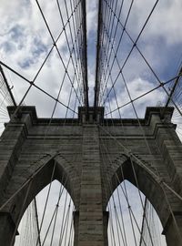 Low angle view of suspension bridge