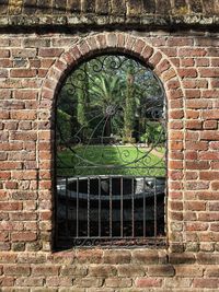 Arch window of historic building