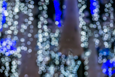 Defocused image of illuminated christmas lights