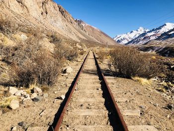 View of railroad tracks on land