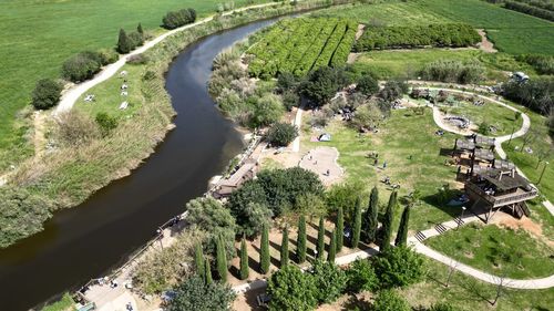 High angle view of cityscape
