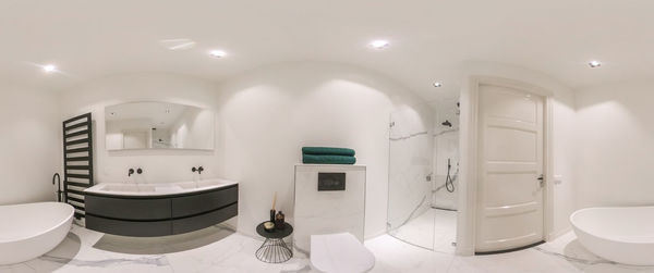 Panoramic view of modern bathroom