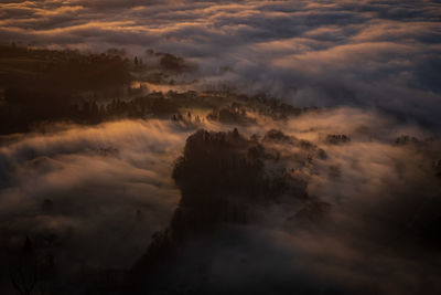 Low angle view of clouds in sky during sunset