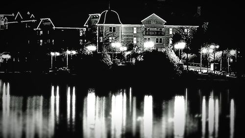Illuminated built structure at night