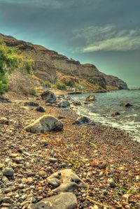 Scenic view of beach against sky