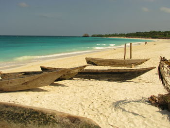 View of calm beach against sky