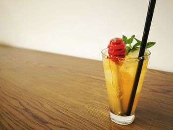 Close-up of drink on table