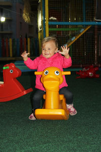 Portrait of a boy with toy toys