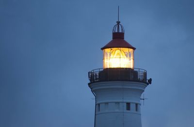 Low angle view of lighthouse against sky