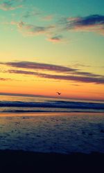 Scenic view of sea at sunset