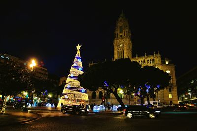 View of cathedral at night