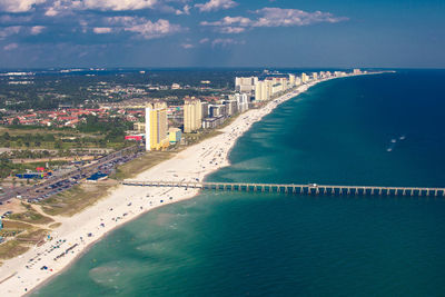 High angle view of beach