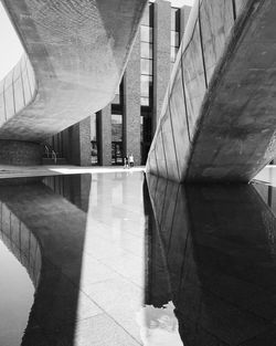 Reflection of bridge on water