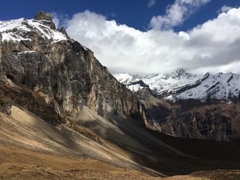 Snowcapped mountain and desert landscape