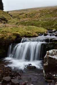 Scenic view of waterfall