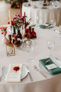 Place setting on table