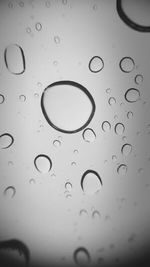 Close-up of water drops on glass
