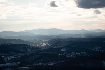 Scenic view of mountains against sky