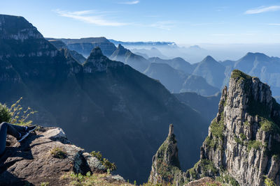 Panoramic view of mountains against sky