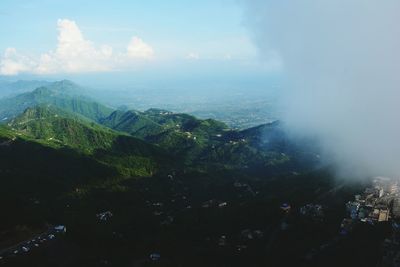 Aerial view of landscape against sky