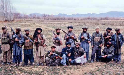 Group of people standing on land