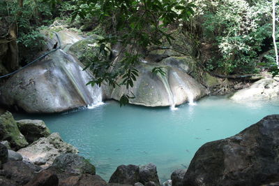 Scenic view of waterfall