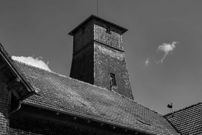 Low angle view of roof of building against sky