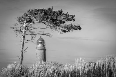 Low angle view of lighthouse against sky