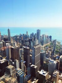 Aerial view of buildings in city