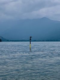 Man surfing in sea against sky