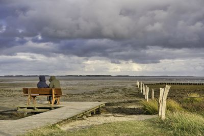 Scenic view of beach against sky