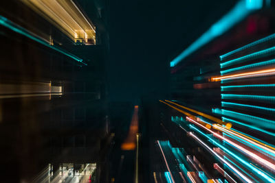 Light trails on street at night