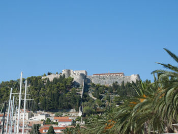 Built structure against clear blue sky