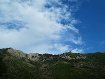 Low angle view of mountain against sky