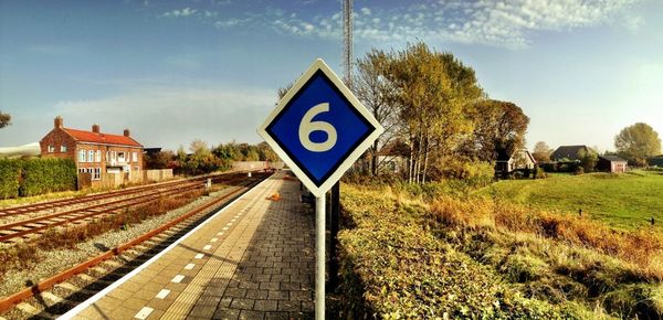 Railroad track against sky