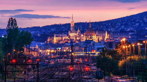 Scenice view of budapest at sunset